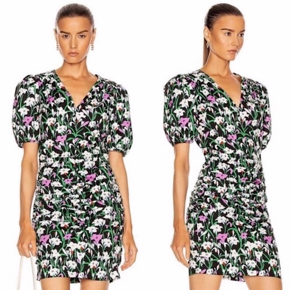 VERONICA BEARD Janis Puff Sleeve Floral Minidress SIZE 2 - Picture 2 of 16